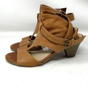 Tamaris Brown Leather Sandals Double Wrap Buckle Strap US Sz 7